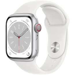 Apple Watch (Series 8) 2022 GPS + Cellular 41 mm - Alluminio Argento - Cinturino Sport Bianco