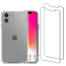 Cover iPhone 11 e 2 schermi di protezione - Plastica riciclata - Trasparente