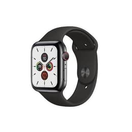 Apple Watch (Series 5) GPS + Cellular 44 mm - Acciaio inossidabile Argento - Cinturino Sport Nero