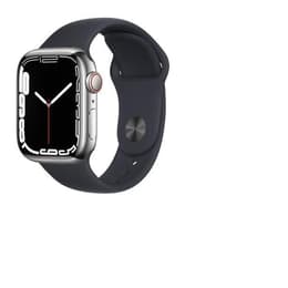 Apple Watch (Series 6) GPS + Cellular 44 mm - Acciaio inossidabile Argento - Cinturino Sport Nero