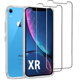 Cover iPhone XR e 2 schermi di protezione - - Trasparente