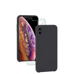 Cover iPhone Xs Max e shermo protettivo - Silicone - Nero