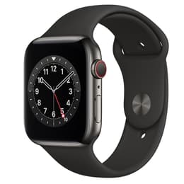 Apple Watch (Series 6) GPS + Cellular 44 mm - Acciaio inossidabile Grigio - Sport loop Nero