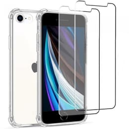 Cover iPhone SE (2022/2020)/8/7/6/6S e 2 schermi di protezione - - Trasparente