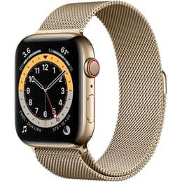 Apple Watch (Series 6) GPS + Cellular 44 mm - Acciaio inossidabile Oro - Cinturino Loop in maglia milanese Oro