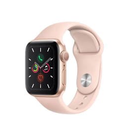 Apple Watch (Series 5) GPS + Cellular 44 mm - Acciaio inossidabile Oro - Cinturino Sport Rosa sabbia