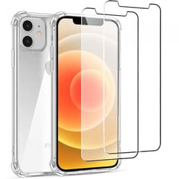 Cover iPhone 12 mini e 2 schermi di protezione - - Trasparente