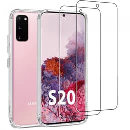 Cover Galaxy S20 e 2 schermi di protezione - TPU - Trasparente