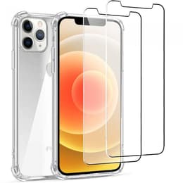 Cover iPhone 12 Pro Max e 2 schermi di protezione - TPU - Trasparente