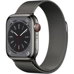 Apple Watch (Series 8) 2022 GPS + Cellular 41 mm - Acciaio inossidabile Grigio - Loop in maglia milanese Grigio