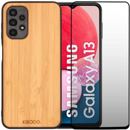 Cover Galaxy A13 4G e shermo protettivo - Legno - Nero