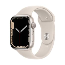 Apple Watch (Series 7) 2021 GPS + Cellular 45 mm - Acciaio inossidabile Bianco - Cinturino Sport Bianco