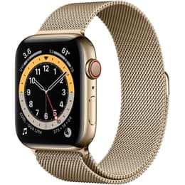 Apple Watch (Series 6) 2020 GPS + Cellular 44 mm - Acciaio inossidabile Oro - Loop in maglia milanese Oro