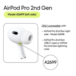 Apple Auricolare sinistro (Lightning MagSafe) - AirPods Pro 2a generazione (2022) - Bianco (A2699)