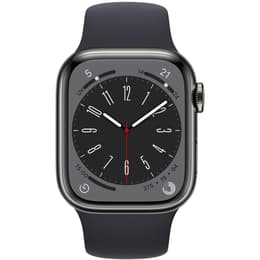 Apple Watch Series 8 (2022) GPS + Cellular 41 mm - Acciaio inossidabile Grafite - Cinturino Sport Nero