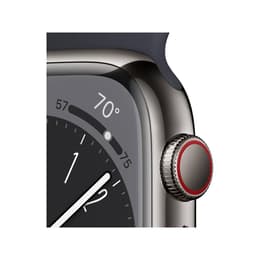 Apple Watch Series 8 (2022) GPS + Cellular 41 mm - Acciaio inossidabile Grafite - Cinturino Sport Nero