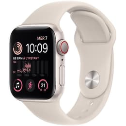 Apple Watch (Series SE) 2022 GPS + Cellular 44 mm - Alluminio Galassia - Cinturino Sport Bianco