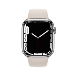 Apple Watch (Series 7) 2021 GPS + Cellular 45 mm - Alluminio Argento - Cinturino Sport Bianco