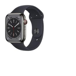 Apple Watch (Series 8) 2022 GPS + Cellular 45 mm - Acciaio inossidabile Grigio - Cinturino Sport Nero