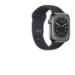 Apple Watch Series 8 (2022) GPS + Cellular 45 mm - Acciaio inossidabile Grafite - Cinturino Sport Nero