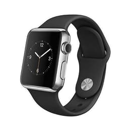 Apple Watch (Series 1) 2016 GPS 42 mm - Acciaio inossidabile Argento - Sport Nero