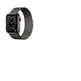 Apple Watch (Series 7) 2021 GPS 45 mm - Alluminio Nero - Loop in maglia milanese Argento