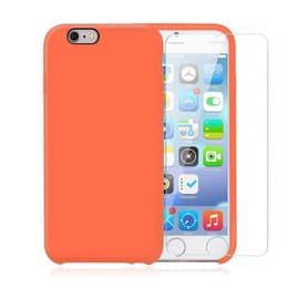 Cover iPhone 6 Plus/6S Plus e 2 schermi di protezione - Silicone - Arancione