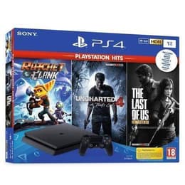 PlayStation 4 Slim 500GB - Nero + The Last of Us Remastered + Ratchet & Clank + Uncharted 4 A Thief's End
