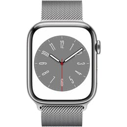 Apple Watch (Series 8) 2022 GPS + Cellular 45 mm - Acciaio inossidabile Argento - Loop in maglia milanese Argento
