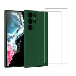 Cover Galaxy S22 Ultra 5G e 2 schermi di protezione - Silicone - Verde