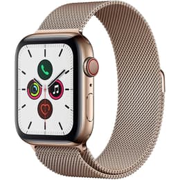 Apple Watch (Series 5) 2019 GPS + Cellular 44 mm - Acciaio inossidabile Oro - Maglia milanese Oro