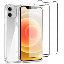 Cover iPhone 12 mini e 2 schermi di protezione - TPU - Trasparente