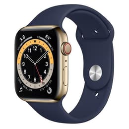 Apple Watch (Series 6) 2020 GPS + Cellular 40 mm - Acciaio inossidabile Oro - Cinturino Sport Blu