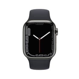 Apple Watch (Series 7) 2021 GPS + Cellular 41 mm - Acciaio inossidabile Nero - Cinturino Sport Nero