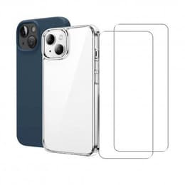 Cover iPhone 14 e 2 schermi di protezione - TPU - Trasparente