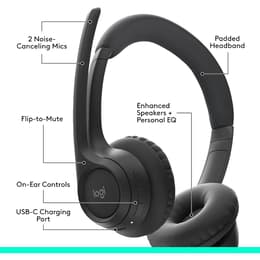 Cuffie riduzione del rumore gaming wireless con microfono Logitech Zone 300 - Nero