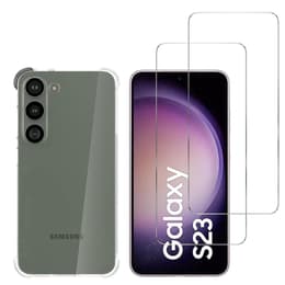 Cover Galaxy S23 e 2 schermi di protezione - TPU - Trasparente