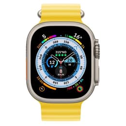 Apple Watch Ultra (2022) GPS + Cellular 49 mm - Titanio Titanio naturale - Cinturino Ocean Giallo