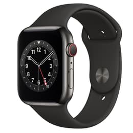 Apple Watch (Series 6) 2020 GPS + Cellular 44 mm - Acciaio inossidabile Grigio - Sport loop Nero
