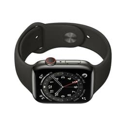 Apple Watch (Series 6) 2020 GPS + Cellular 44 mm - Acciaio inossidabile Grigio - Sport loop Nero