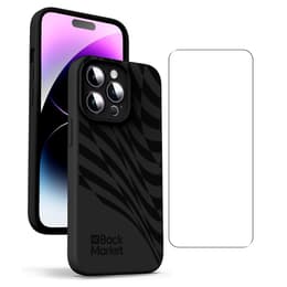 Back Market Cover iPhone 14 Pro e shermo protettivo - 100% biodegradabile - Nero - Motivo Onda