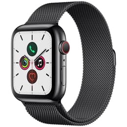 Apple Watch (Series 5) 2019 GPS + Cellular 44 mm - Acciaio inossidabile Grigio Siderale - Loop in maglia milanese Nero