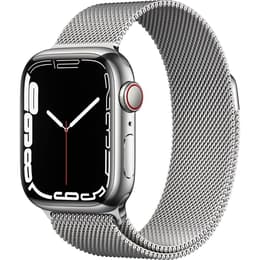 Apple Watch (Series 7) 2021 GPS + Cellular 45 mm - Acciaio inossidabile Argento - Loop in maglia milanese Argento
