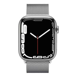 Apple Watch Series 7 (2021) GPS + Cellular 45 mm - Acciaio inossidabile Argento - Loop in maglia milanese Grigio