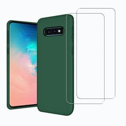 Cover Galaxy S10e e 2 schermi di protezione - Silicone - Verde