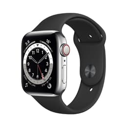 Apple Watch (Series 6) 2020 GPS + Cellular 44 mm - Titanio Argento - Cinturino Sport Nero