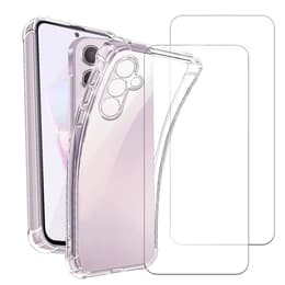Cover Galaxy A05s e 2 schermi di protezione - TPU - Trasparente