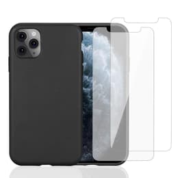 Cover iPhone 11 Pro e 2 schermi di protezione - Materiale naturale - Nero