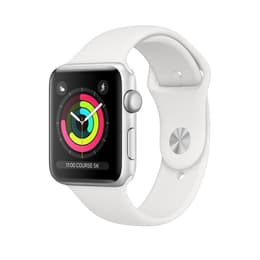 Apple Watch (Series 3) 2017 GPS + Cellular 38 mm - Alluminio Argento - Cinturino Sport Bianco