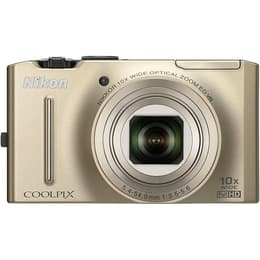 Compatta - Nikon Coolpix S8100 - Oro + Nikon Nikkor 10X Wide Optical Zoom ED VR 30-300mm f/3.5-5.6